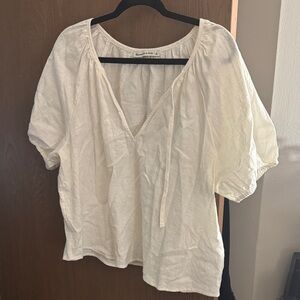 Abercrombie & Fitch White V-Neck Blouse